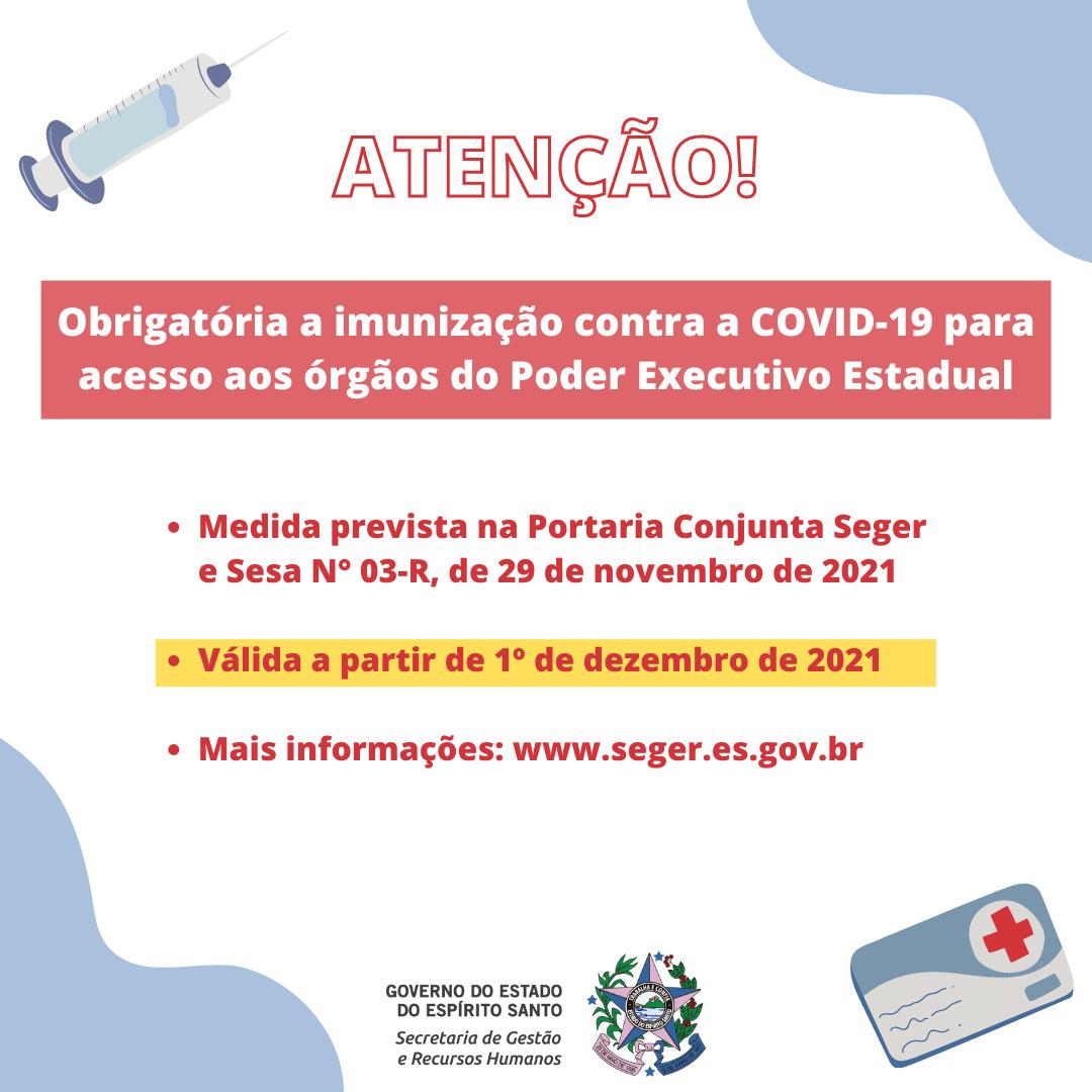 Card SEGER imunizacao obrigatoria