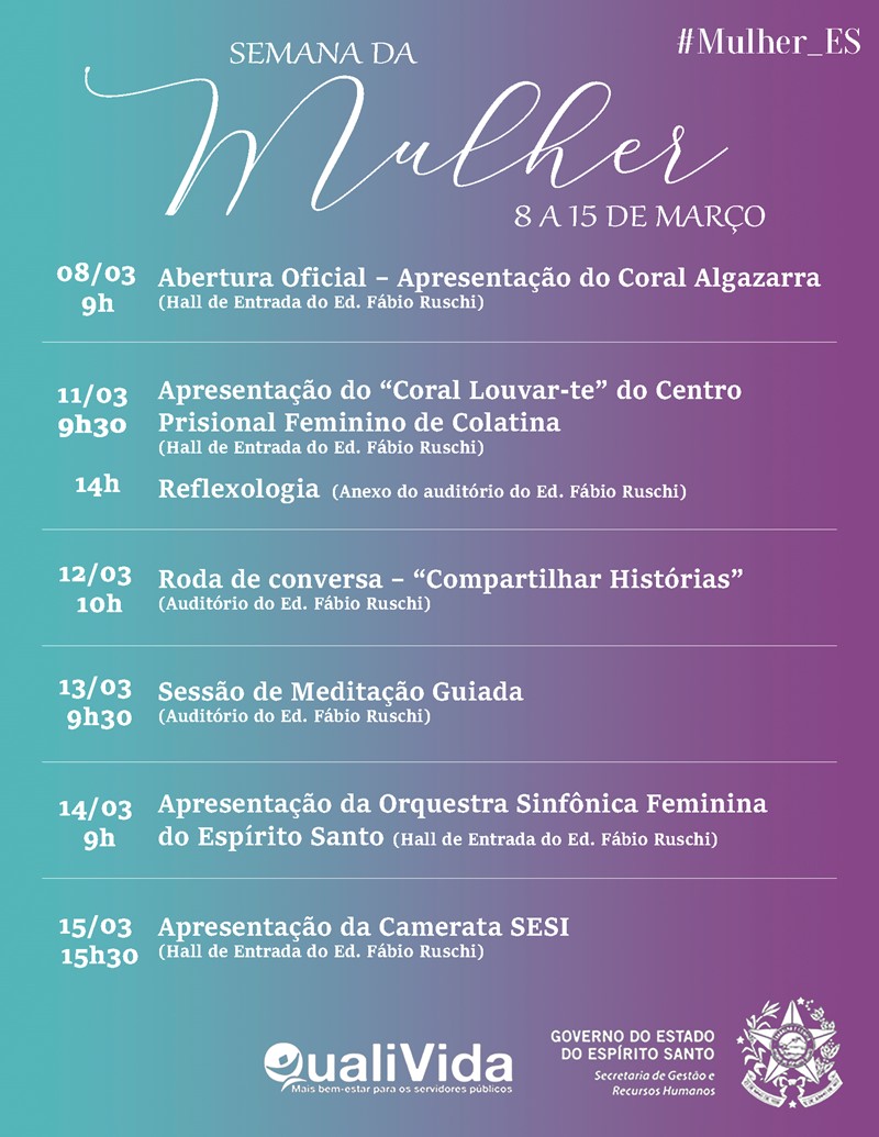 Programação Semana da Mulher